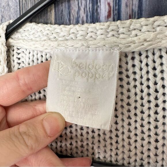 Beldoch Popper Vintage Women's Cream Cardigan Sweater Large - Picture 2 of 4